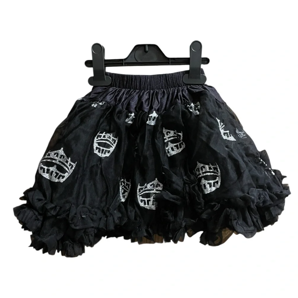 Black Tutu Petticoat with Silver Crowns